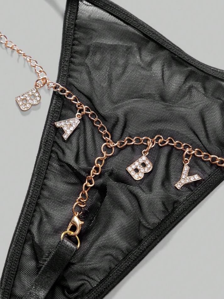 Men's Metal Chain Connected Sexy G-String Underwear